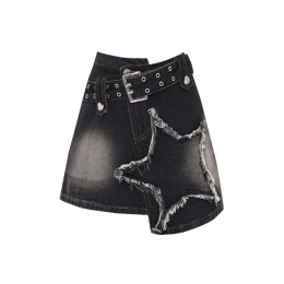 網上下單訂製牛仔短裙  設計辣妹千禧Y2K牛仔半身裙  超短牛仔裙 星星貼布motif SKJN013 網上下單訂製牛仔短裙  設計辣妹千禧Y2K牛仔半身裙  超短牛仔裙 星星貼布motif SKJN013